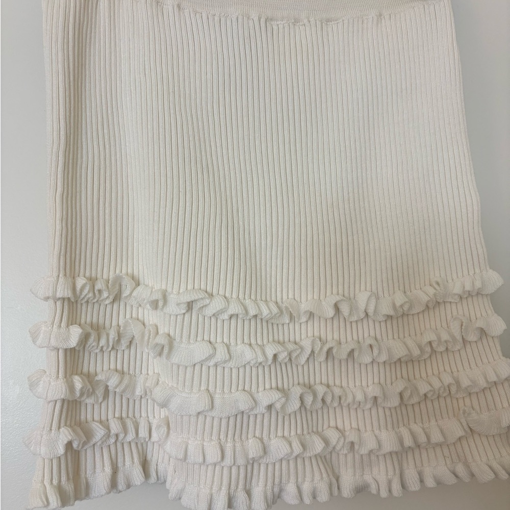 Valentino Cream Textured A-Line Skirt in good preowned condition